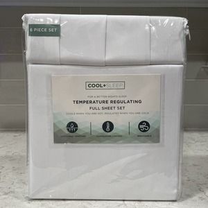 6 Pc FULL Cool & SLEEP Temperature Regulating Sheet Set White Sheets NEW